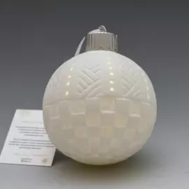 Set of porcelain luminous Christmas balls "Woven" 9pcs